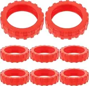 [Minkissy] 8Pcs Suitcase Wheels Covers Quiet Non-Slip Silicone Luggage Feet Covers Suitcase Feet Protectors-Red