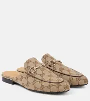 [Gucci] Gucci Princetown GG canvas mules AU 9.5 brown