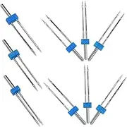 UTHCLO 9pcs Household Sewing Needles Set Twin Needles for Sewing Machines for Quilting and Craft for Enthusiasts