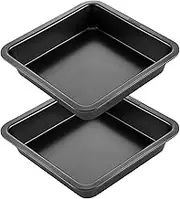 CHEFMADE Square Cake Pan, Nonstick 8 Inch Square Baking Pan, Set of 2