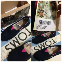 在飛比找蝦皮購物優惠-正品 TOMS Navy Burlap Bimini 懶人鞋