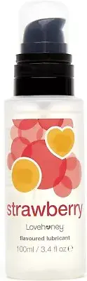 Lovehoney Strawberry Flavoured Lube - Water Based Lube Gel - Fruity Lubricant -