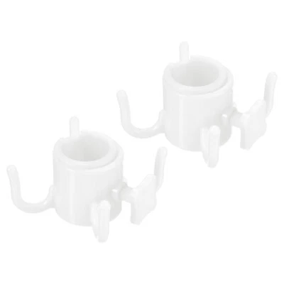 2pcs Beach Umbrella Hook 4 Prongs Plastic Hanging Hooks for Towels Hats, White