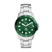 Fossil Blue Dive Three-Hand Date Stainless Steel Watch FS6033 Green