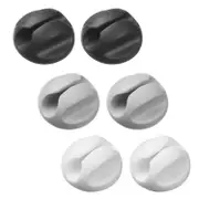D-Line Cable Tidy Multi-Purpose Bases 6-Pack (2x Black, 2x Grey, 2x White)