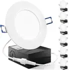 - 6 Pack 4 Inch Ultra Thin LED Recessed Ceiling Lights Slim, 5000K Daylight, Dim