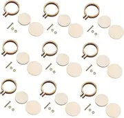 NUOBESTY 20 Sets Mini Embroidered Hoop Pendant Small Display Frame Circle Small Embroidery Ring Miniature Embroidery Hoops Tiny Embroidery Small Embroidery Frame Self Made Wood Tool