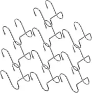 VILLFUL 10pcs Double-Ended Hooks Over The Door Hooks Handbag Hanger Stainless Steel