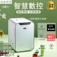 在飛比找PChome24h購物優惠-110v小冰箱 20L雙核 車家兩用款 數顯電冰箱 迷你冰箱