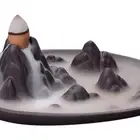 Incense Burner Ceramic Backflow Sandalwood Incense Cone for Home Decor (C)