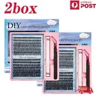 Twin Packs: Home DIY Eyelashes extension Kit 60D/80D Clusters Bond&Seal&Tweezers