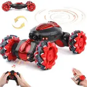 RC Stunt Car Gesture Sensing, 2.4GHz 4WD Hand Controlled Double Sided Remote Control Car with Music and Lights, Kids Toy