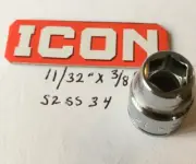 ICON 11/32" x 3/8" Shallow Socket S2SS34 - 6 Pt - Free USA Shipping