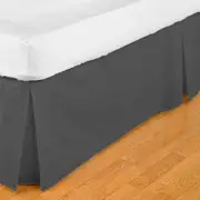 Percale Box Pleated Valance Bed Skirt for All Bed Sizes Black (King)