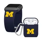 Michigan Wolverines Apple Watch Band and AirPod 1 & 2 Combo Package