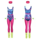 6Pcs/set Women 80s Hippie Disco Cosplay Costume Outfit Sportwear Retro Halloween