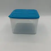 Tupperware Square Clear Mates Clear with Blue Seal 1.5L / 6.25 Cup New Sale