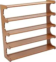 ULTECHNOVO 1Set Bamboo Shoe Rack Organizer for Entryway Rustic Storage Shelf for Men Women Easy Assembly Shoe Holder for High Heels Boots Sandals Aesthetic Design