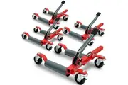 2360kg Set of 4 Vehicle Positioning Jacks, Mechanical Ratcheting Foot Pedal Wheel Dolly For Auto Car Moving