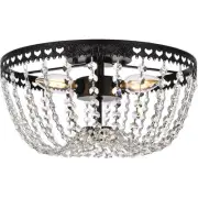 Elegant Lighting 1112F12BK Kylie 3 Light 12 inch Black Flush Mount Ceiling Light