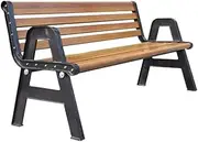 Outdoor Park Bench Garden Outdoor Iron Chair, with Backrest Leisure Bench, Cast Aluminum Frame Sitting Patio Garden Bench(Large)