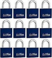 Aluminum Padlocks, 12 Pack Blue Keyed Alike, Key Lock, Padlocks, Locks, Blue