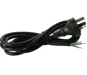 3 Pin Plug Mains Cord with Bare Wires 1.8M