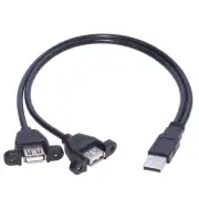 USB 2.0 A Male to 2 Two Female Y Splitter Hubs Power Cord Extension Adapter