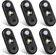 Black LED Motion Sensor Light Indoor, Magnetic Under Cabinet Lighting Daylight White, Dimmable Rechargeable Puck Lights for Closet, Kitchen, Stairs(6 Pack)