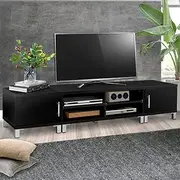 Artiss TV Unit Cabinet Entertainment Units, 190cm Length Stand Table Cabinets Storage Shelf Organiser Cupboard Home Living Room Bedroom Furniture, with 2 Drawer High Gloss Black