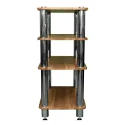 Silcron Steelseries 4 Shelf Hi-Fi Rack - Timber