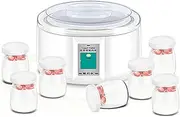 MOTRAIN Automatic Digital Yogurt Maker Machine, Smart Yoghurt Maker, 7 BPA-Free Glass Jars for Homemade Greek, Vegan & Organic Yogurt, White