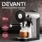 Devanti Coffee Machine Espresso Maker 20 Bar Milk Frother Cappuccino Latte Café