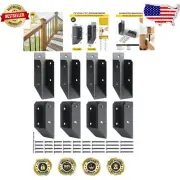 High-Strength 201 Stainless Steel Stair Brackets for Deck Railing - 8 Piece Set