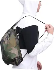 MOKKHNB 6pcs Drawstring Backpacks Camouflage Polyester Bags for Adults Boy Girl for Travel Sports Swimming Beach Use Lightweight Storage