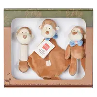 在飛比找ETMall東森購物網優惠-美國miYim有機棉安撫玩具禮盒組 布布小猴