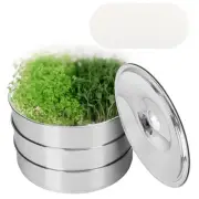 3-Tier Stainless Steel Seed Sprouting Tray Kit-5.4" x 8.3" Stackable Seed Spr...
