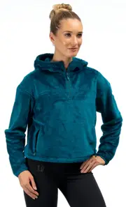 Klim Cascade 1/4 Zip Crop, hoodie women , color: Petrol , size: XL