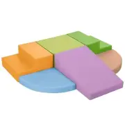 TODIBY 6-Piece Foam Climbing Blocks Gym Toy PU LEATHER Macaroon/Orange/Purple