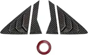 Compatible For Hyundai Verna 2010-2016 2Pcs Car Rear Window Side Vent Shutter Louver Cover Trim Black Carbon Fiber Exterior Accessories(Carbon Look)