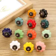 Vintage Cabinet Knob Pumpkin Door Handle Cupboard Dresser Wardrobe Pull Ceramic