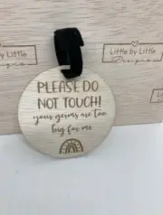 Dont Touch Baby Pram Plaque Rainbow Design