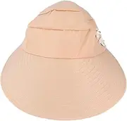 [LIFKOME] Summer Women's Sun Hat Portable Foldable Sun Block Cap Wide Brim Breathable Soft Floral Design Pearl Beige