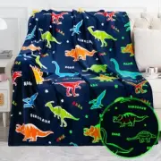 Dinosaur Gifts Toys for Kids Boys - Glow in The Dark 50"x60" Dinosaur-navy Blue