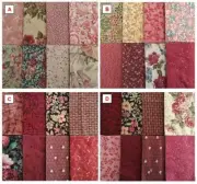 Quilting Fabric Squares 4 Inch 8 Prints Total of 64 Squares Patchwork #333