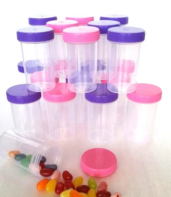 16 Pill Bottle Jars Party Favor Craft Storage Jewels Container 3814 USA Made New