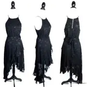 CeCe Rich Black Tonal Floral Asymmetrical Hem Sleeveless Dress Size 2 NEW NWT