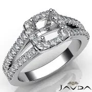 Diamond Engagement Round Split Shank Semi Mount Ring 14k White Gold 3/4 ctw.