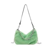 Fashion Autumn Winter Shoulder Underarm Bags for Women Plush Solid Color Messenger Bag Travel Street Chain Totes