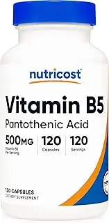 Nutricost Pantothenic Acid (Vitamin B5) 500mg, 120 Capsules